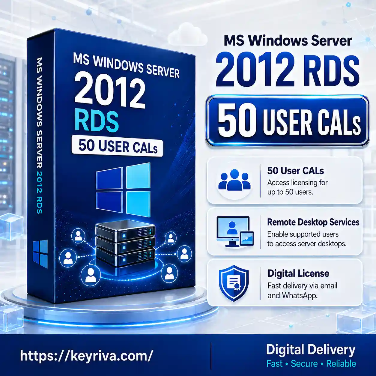 MS Windows Server 2012 RDS – 50 User CALs MS Windows Server 2012 RDS 50 User CALs - Image 1