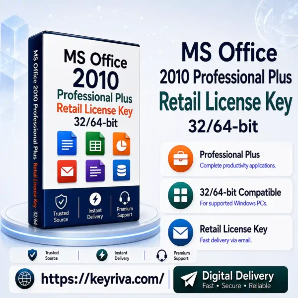 MS Office 2010 Professional Plus Retail Key – 32/64-bit