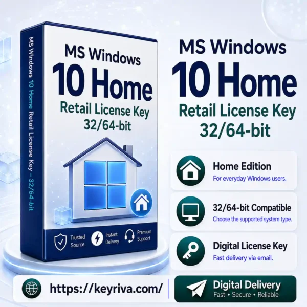 MS Windows 10 Home Retail License Key – 32/64-bit