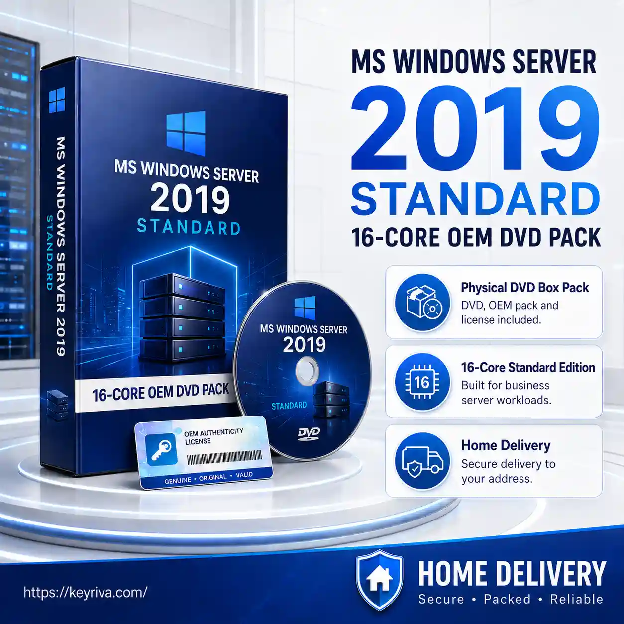 MS Windows Server 2019 16-Core OEM DVD Pack MS Windows Server 2019 16-Core OEM DVD Pack - Image 1