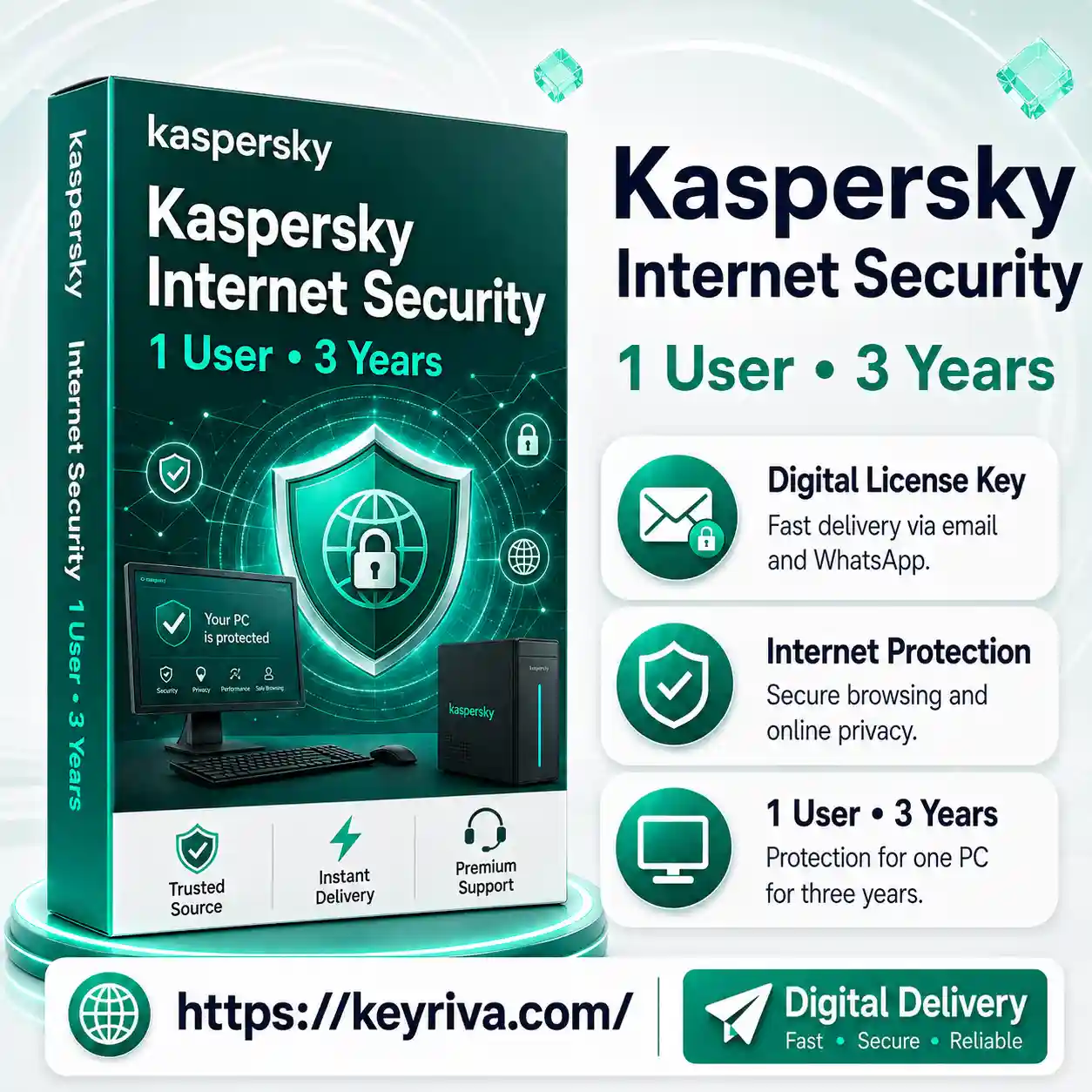 Kaspersky Internet Security – 1 User, 3 Year License Kaspersky Internet Security 1 User 3 Year License - Image 1