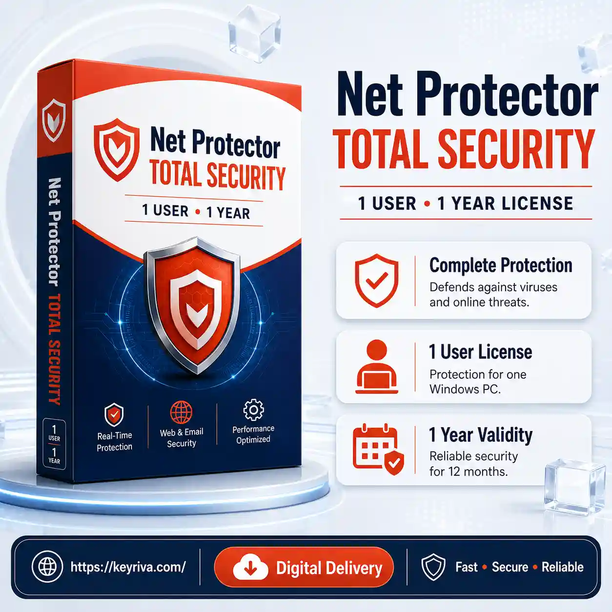 Net Protector Total Security 1 User 1 Year License Net Protector Total Security 1 User 1 Year License - Image 1