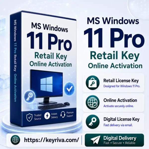 MS Windows 11 Pro Retail License Key – 32/64-bit Online