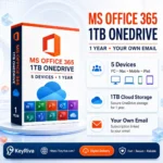 MS Office 365 with 1TB OneDrive – 1 Year, on Your Own Email