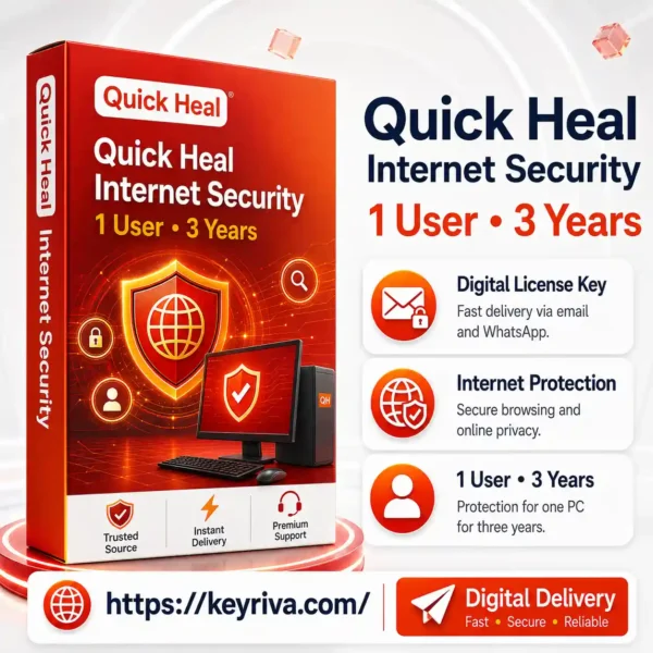 Quick Heal Internet Security 1 User 3 Year License
