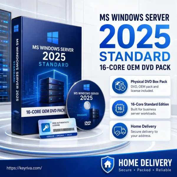 MS Windows Server 2025 Standard 16-Core OEM DVD Pack