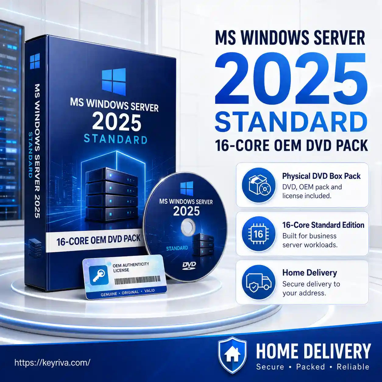 MS Windows Server 2025 Standard 16-Core OEM DVD Pack MS Windows Server 2025 Standard 16-Core OEM DVD Pack - Image 1