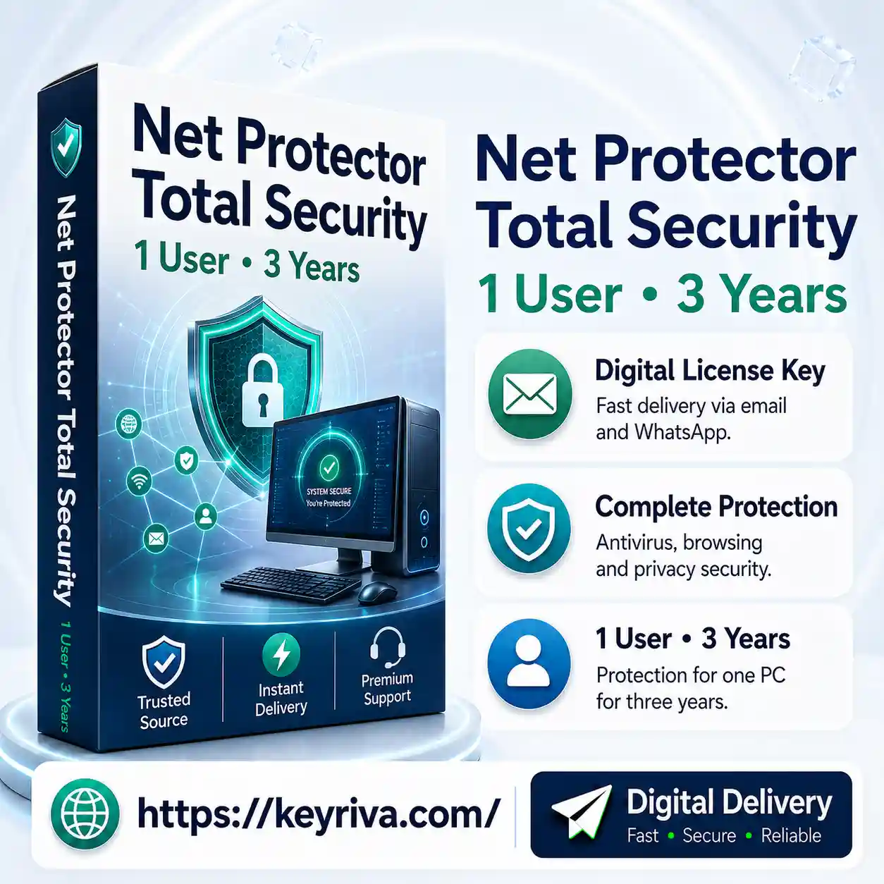 Net Protector Total Security – 1 User, 3 Year License Net Protector Total Security 1 User 3 Year License - Image 1