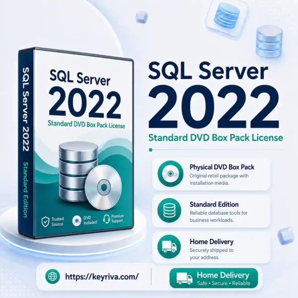 Buy SQL Server 2022 Standard DVD Box Pack License at KeyRiva