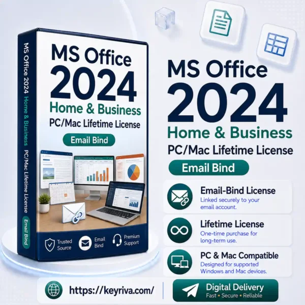 MS Office Home & Business 2024 PC/Mac Lifetime License – Email Bind