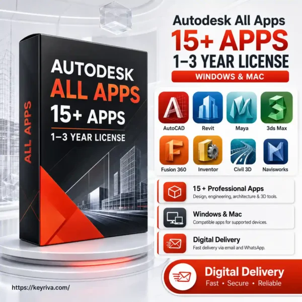 Autodesk All Apps 15+ Apps – 1–3 Year License | Windows & Mac
