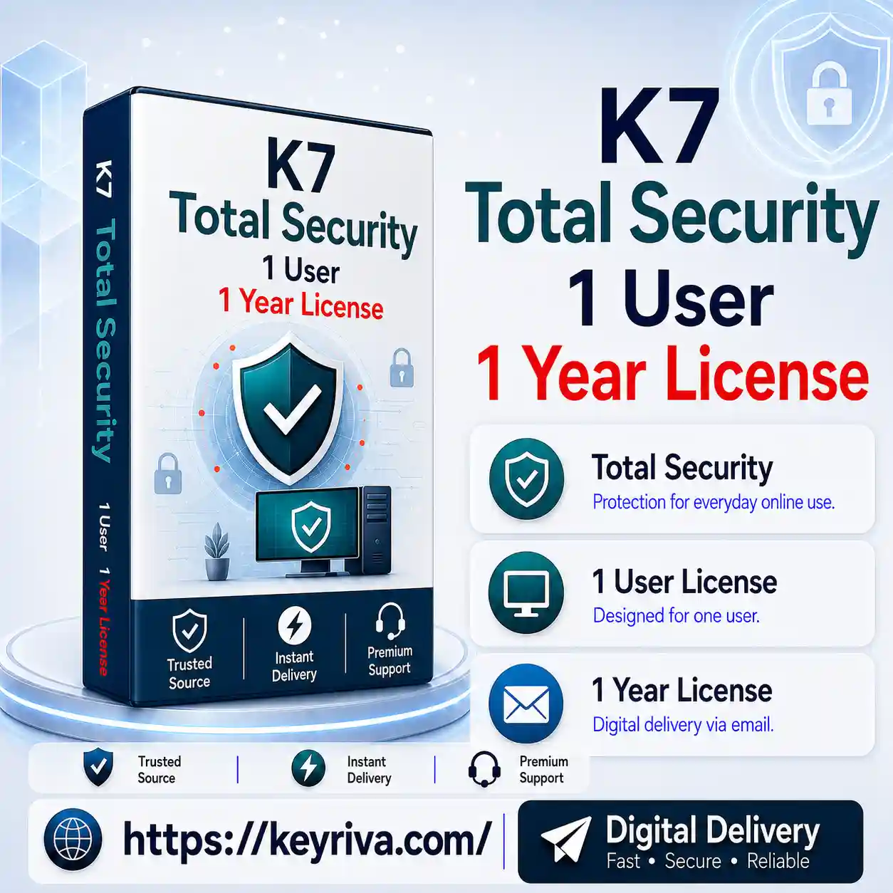 K7 Total Security 1 User 1 Year License K7 Total Security 1 User 1 Year License - Image 1