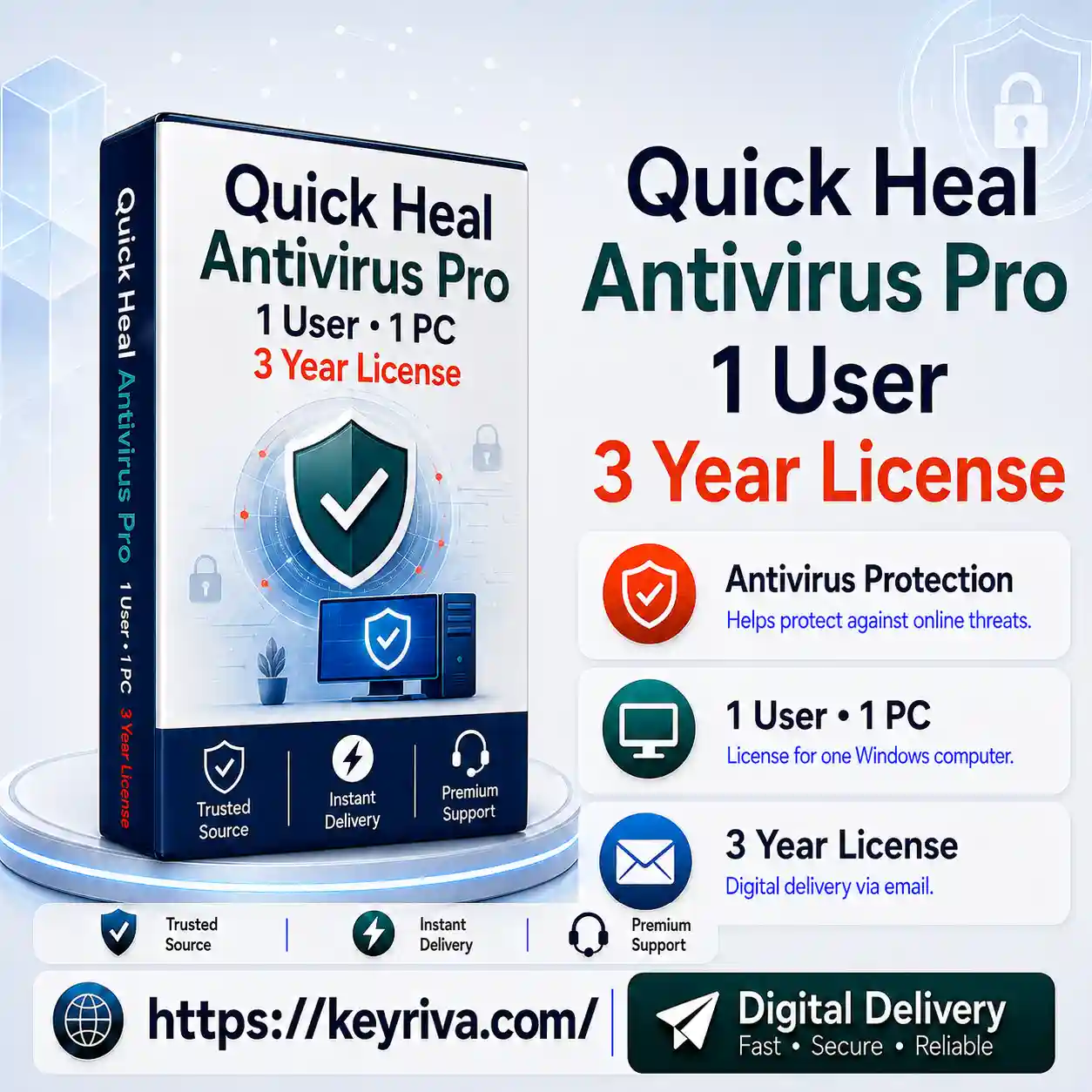 Quick Heal Antivirus Pro 1 User 3 Year License Quick Heal Antivirus Pro 1 User 3 Year License - Image 1