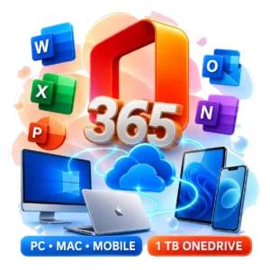 MS Office 365 plans for 5 devices with OneDrive at KeyRiva